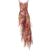 collina strada robe en soie meadowsweet à imprimé abstrait - rose