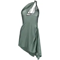 coperni robe courte bordée de dentelle à design asymétrique - vert