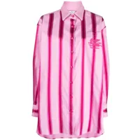 etro robe-chemise à rayures - rose