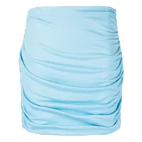 tory burch jupe froncée à taille haute - bleu