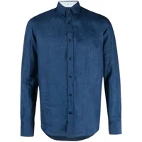 paul & shark chemise en lin à manches longues - bleu