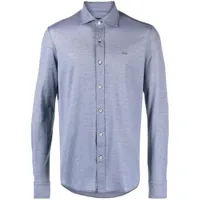 paul & shark chemise en piqué à logo brodé - bleu