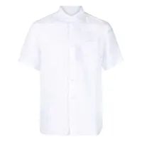 paul & shark chemise en lin à manches courtes - blanc