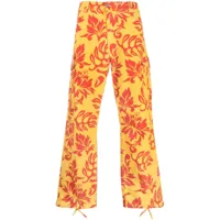 erl pantalon cargo à fleurs - orange