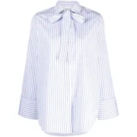 p.a.r.o.s.h. chemise rayée à col lavallière - bleu