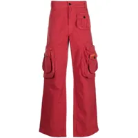 heron preston pantalon cargo à patch logo - rouge