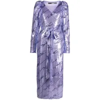 rotate birger christensen robe-portefeuille à ornements de sequins - violet