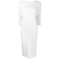 pleats please issey miyake robe mi-longue à design plissé - blanc