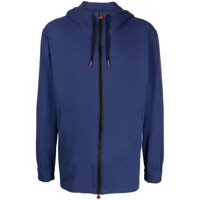 kiton veste zippée à capuche - bleu