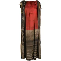 uma wang robe mi-longue à motif abstrait - rouge