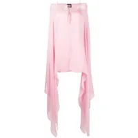 taller marmo robe courte drapée à effet de transparence - rose