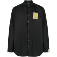 raf simons x philippe vandenberg chemise à patch logo - noir
