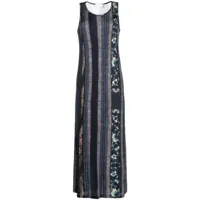 pierre-louis mascia robe longue licia à design patchwork - bleu