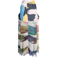 maticevski jupe drapée à imprimé abstrait - multicolore
