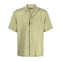 frescobol carioca chemise en lin à col cubain - vert