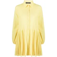 federica tosi robe-chemise en maille pointelle - jaune