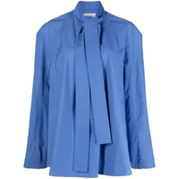 lemaire blouse ascot en popeline - bleu