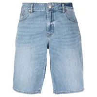 armani exchange short en jean à patch logo - bleu