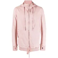 boris bidjan saberi veste zippée en coton à capuche - rose