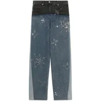 3.1 phillip lim eyelet-detail straight-leg jeans - bleu