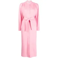 harris wharf london robe-chemise à taille ceinturée - rose