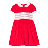 rachel riley robe en coton à empiècements élastiqués - rouge