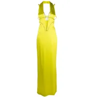 genny robe longue à ornements en cristal - jaune