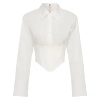 dion lee chemise crop à détail de corset - blanc