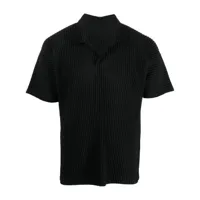 homme plissé issey miyake chemise plissée à manches courtes - noir