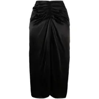 lanvin jupe mi-longue à taille froncée - noir