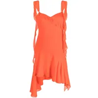 the andamane robe courte asymétrique à épaules dénudées - orange