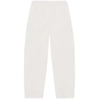 ganni pantalon fuselé à taille élastiquée - blanc