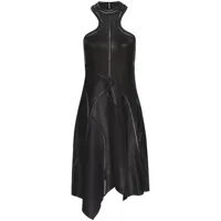 rta robe asymétrique en cuir - noir