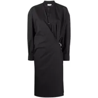 lemaire robe-chemise en popeline à design portefeuille - noir