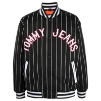 tommy jeans veste bomber à logo appliqué - noir