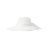 maison michel chapeau blanche à fleurs brodées