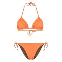 fisico bikini à design réversible - orange