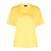 etro t-shirt en coton à logo brodé - jaune