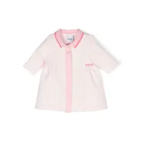 boss kidswear robe-polo à logo brodé - rose