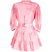 acler robe-chemise courte à taille ceinturée - rose