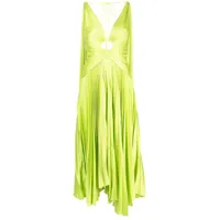 acler robe asymétrique columbus à design plissé - vert