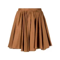 the andamane minijupe taille haute à design plissé - marron