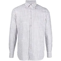 borrelli chemise en coton à rayures verticales - gris