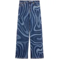 pucci pantalon ample à imprimé abstrait - bleu
