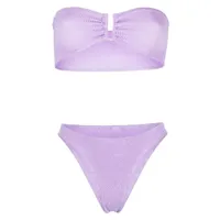 reina olga bikini bandeau ausilia à fronces - violet
