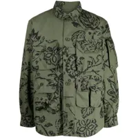engineered garments veste à fleurs explorer - vert