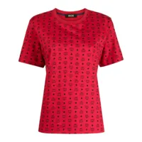 mcm t-shirt en coton à motif monogrammé - rouge