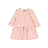 kenzo kids robe évasée à logo imprimé - rose