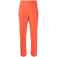 sportmax pantalon droit à plis marqués - orange