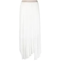 peserico jupe asymétrique à design plissé - blanc